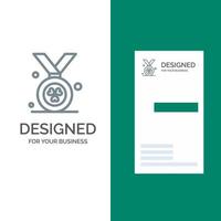 Preismedaille Irland graues Logo-Design und Visitenkartenvorlage vektor