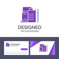 kreativ företag kort och logotyp mall byggnad konstruktion fabrik industri vektor illustration