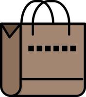 väska handväska handla affär platt Färg ikon vektor ikon baner mall