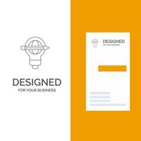 Framgång penna klot Glödlampa ljus grå logotyp design och företag kort mall vektor