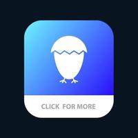 Vogel-Osterei-Essen-mobile App-Schaltfläche Android- und iOS-Glyph-Version vektor