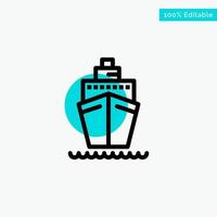 Boot Schiff Transportschiff türkis Highlight Kreis Punkt Vektor Icon