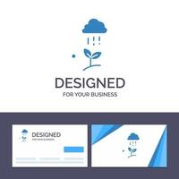 kreative visitenkarte und logo-vorlage wolke regen wolke natur frühlingsregen vektorillustration vektor