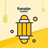 ramadan kareem hälsning mall islamic halvmåne och arabicum lykta vektor illustration