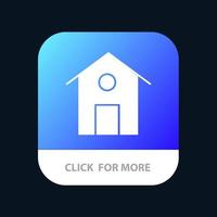 Hem hus byggnad mobil app knapp android och ios glyf version vektor