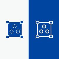 abstraktes Design online Linie und Glyphe solides Symbol blaues Banner Linie und Glyphe solides Symbol blaues Banner vektor