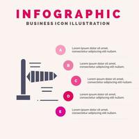 luft vind blåsigt fast ikon infographics 5 steg presentation bakgrund vektor