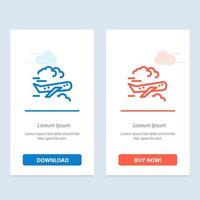 flugzeug flugzeug fliegen blau und rot jetzt herunterladen und kaufen web-widget-kartenvorlage vektor