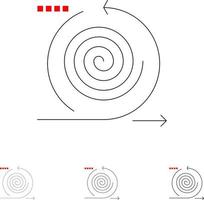 Business Cycles Iteration Management Produkt Fett und dünne schwarze Linie Symbolsatz vektor