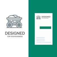 Trolley Cart Food Bangladesch graues Logo-Design und Visitenkartenvorlage vektor