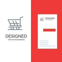 Cart Trolley Shopping kaufen graues Logo-Design und Visitenkartenvorlage vektor