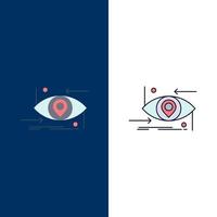 Advanced Future Gen Wissenschaftstechnologie Auge flacher Farbsymbolvektor vektor