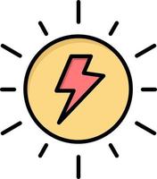 Energie Solarsonne Gebühr flach Farbe Symbol Vektor Symbol Banner Vorlage