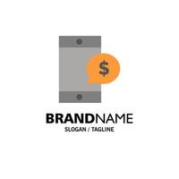 Handy-Geld-Dollar-Business-Logo-Vorlage flache Farbe vektor