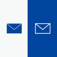 e-post post meddelande linje och glyf fast ikon blå baner linje och glyf fast ikon blå baner vektor