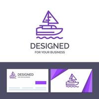 kreativ företag kort och logotyp mall båt fartyg indisk Land vektor illustration