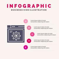 webeinstellung ausrüstung internet infografiken präsentationsvorlage 5 schritte präsentation vektor