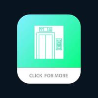 hiss byggnad konstruktion mobil app knapp android och ios glyf version vektor