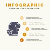 keps utbildning gradering tilldela fast ikon infographics 5 steg presentation bakgrund vektor