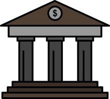 Bankgeschäft Finanzen Gebäude Geld flache Farbe Symbol Vektor Symbol Banner Vorlage