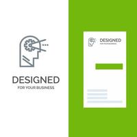 Cognitive Process Mind Head graues Logo-Design und Visitenkartenvorlage vektor