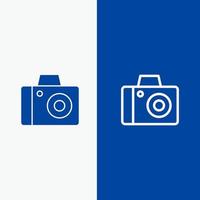 kamera Foto studio linje och glyf fast ikon blå baner linje och glyf fast ikon blå baner vektor