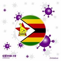 be för zimbabwe covid19 coronavirus typografi flagga stanna kvar Hem stanna kvar friska ta vård av din egen hälsa vektor