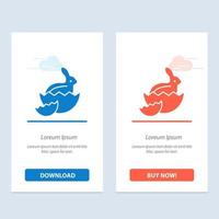 Hase Ostern Baby Natur Blau und Rot Jetzt herunterladen und kaufen Web-Widget-Kartenvorlage vektor