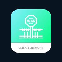 bekämpa konflikt militär ockupation uppta mobil app knapp android och ios linje version vektor