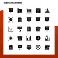 25 Business-Marketing-Icon-Set solide Glyphen-Icon-Vektor-Illustrationsvorlage für Web- und mobile Ideen für Unternehmen vektor