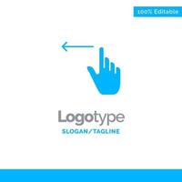 finger gester hand vänster blå fast logotyp mall plats för Tagline vektor