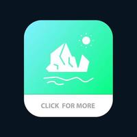 ekologi miljö is isberg smältande mobil app knapp android och ios glyf version vektor