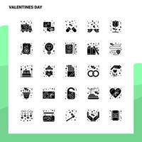 25 Valentinstag-Icon-Set solide Glyphen-Icon-Vektor-Illustrationsvorlage für Web- und mobile Ideen für Unternehmen vektor