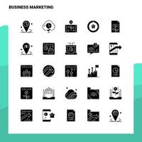 25 Business-Marketing-Icon-Set solide Glyphen-Icon-Vektor-Illustrationsvorlage für Web- und mobile Ideen für Unternehmen vektor