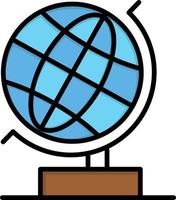 Welt Büro Globus Web flache Farbe Symbol Vektor Symbol Banner Vorlage
