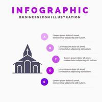 byggnad jul kyrka vår fast ikon infographics 5 steg presentation bakgrund vektor