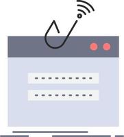 Betrug Internet-Login Passwort Diebstahl flacher Farbsymbolvektor vektor