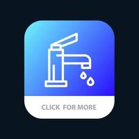 bad badrum rengöring kran dusch mobil app knapp android och ios linje version vektor