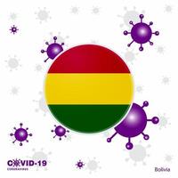 bete für bolivien covid19 coronavirus typografie flagge bleib zu hause bleib gesund achte auf deine eigene gesundheit vektor