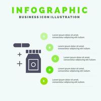 läsplatta regnig temperatur fast ikon infographics 5 steg presentation bakgrund vektor