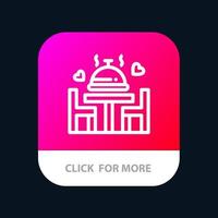 Dinner Love Wedding Plate Mobile App Button Android- und iOS-Line-Version vektor