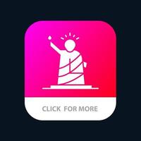 landmärken frihet av staty USA mobil app knapp android och ios glyf version vektor