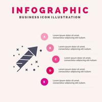 firande fest fyrverkeri Semester fast ikon infographics 5 steg presentation bakgrund vektor