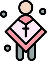 kristen kyrka manlig man predikant platt Färg ikon vektor ikon baner mall