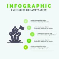 kock kock hatt spis spis hatt flagga fast ikon infographics 5 steg presentation bakgrund vektor