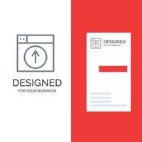 Hochladen von Webdesign-Anwendung graues Logo-Design und Visitenkartenvorlage vektor
