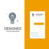 Glühbirne Idee Wissenschaft graues Logo-Design und Visitenkartenvorlage vektor