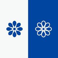 blomma dekoration påsk blomma växt linje och glyf fast ikon blå baner linje och glyf fast ikon blå baner vektor