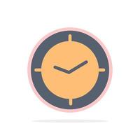 Uhr Zeit Timer Uhr abstrakte Kreis Hintergrund flache Farbe Symbol vektor