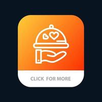 Gericht Liebe Hochzeit Herz mobile App-Schaltfläche Android- und iOS-Linienversion vektor